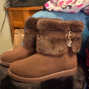 Juicy Couture Brown Fur-Trimmed Winter Boots